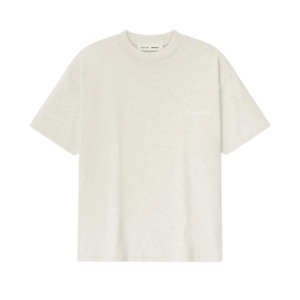 Fear of God Essentials Embroidered Classic Short Sleeve Tee Oatmeal Heather