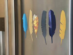 Feather Magnet Set - Mixed Metallics