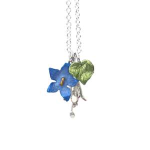 Necklaces: Silver Charm Floral Necklace - Fae