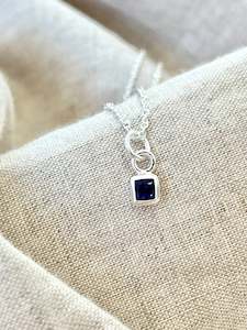 Necklaces: Amethyst Gemstone & Silver Necklace - mid-strong amethyst