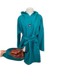 Coats: "Tiggy" Wool Blend Coat - Aqua