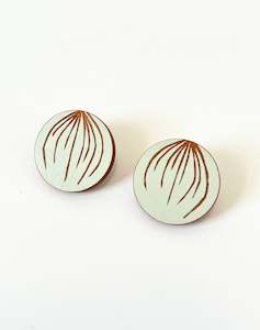 Jewellery Earrings Studs: Statement Studs - Pale Green