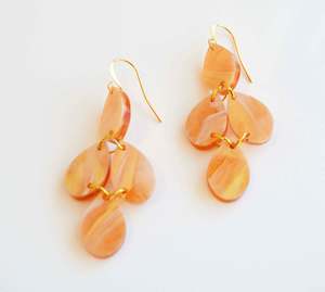 Hagen Co: Wanderlust "Paris" Earrings - Peach Swirl