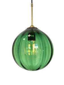 Matthew Hall Glass: Handblown Glass 'Dodici' pendant light - Emerald Green - made to order