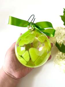 Matthew Hall Glass: Handblown Glass Bauble - Bright Apple Green