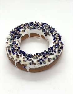 The Busy Finch: Doughnut Ceramic Art - metallic navy & pinks