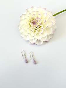 Wearing Glass: Glass Teardrop Earrings - Soft Lilac, Opaque