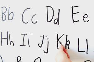 Kids: Restickable ABCs - handwritten letters for wall art