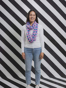 Blue Grid Infinity Scarf