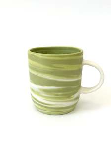 Mystery Creek Ceramics: Ceramic Thrown Mug - Tall - Green
