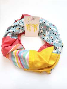 Infinity Scarf - Spring Rainbow / Coral