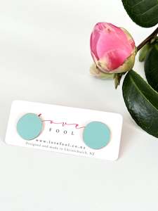 Jewellery Earrings Studs: Dot Stud Earrings - Light Turquoise