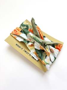 Girlband - Orange Flowers / Sage