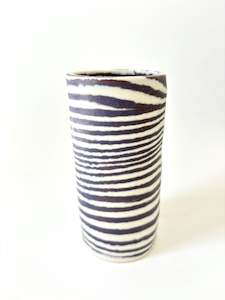 Ceramic Nerikomi Skinny Vase - Medium - Purple Stripe