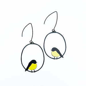 Midi Robin Earrings in Yellow & Black