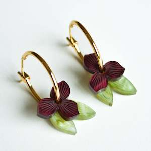Earrings: Meadow Earrings - Merlot