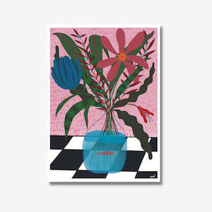 'The Flowers and a Fish' - Art Print by Studio Soph A3