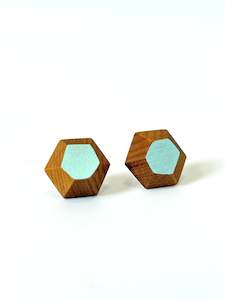 Pale Green Faceted Native Timber Studs