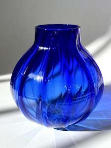 Matthew Hall Glass: Handblown Glass "Dodici" Vase - Cobalt Blue transparent