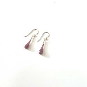 Glass Teardrop Earrings - Plum