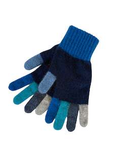 Accessories: Tempo Possum Merino Gloves - Blue