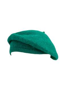 Accessories: Possum Merino Beret - Emerald