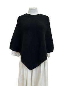 Possum Merino Poncho - Black