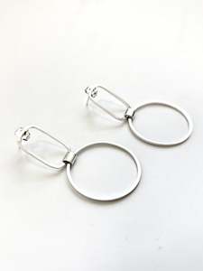 Jewellery Earrings Studs: Rectangle with Hoop Stud Earrings (#52)