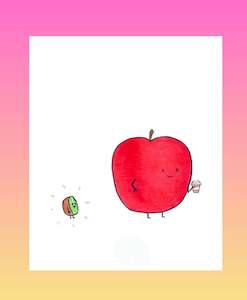 'Little Kiwi, Big Apple' Illustrated Card by Jemimadidit - Limited Edi&hellip;