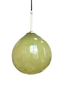Lighting: Handblown Glass 'Dodici' Pendant Light - Pistachio - made to order