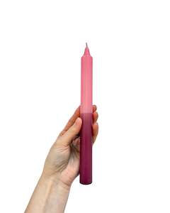 Pink / Burgundy Two-Toned Candle - 240mm