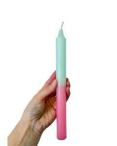 Valentines Day 1: Aqua / Pink Two-Toned Candle - 240mm