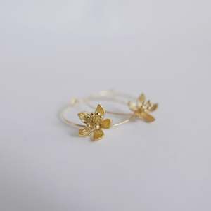 Hydrangea Ranger: Goodheart Gold Hoop Earrings - Flowers