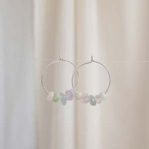 Hydrangea Ranger: Goodheart Silver Hoop Earrings - Morganite