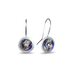 Jewellery: Silver Paua Disc Earrings
