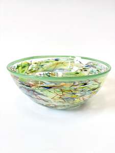 Green Shard Handblown Glass Statement Bowl (22677)