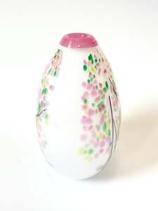 Statement Cherry Blossom Handblown Glass Teardrop Vase - Large (22675)