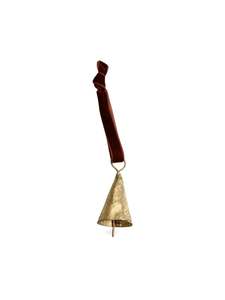 Store17: Brass Bell with Velvet Cord - Brown