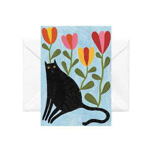 Studio Soph: Cat in Flowers - illustrated card by Studio Soph