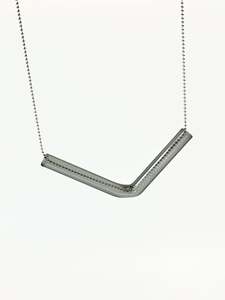 Wearing Glass: Glass Angle Necklace - Clear Smoky Black