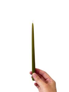 Mini Beeswax Taper Candle - Green (F)