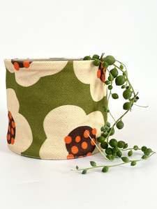 Canvas Planter - Olive Green flowers