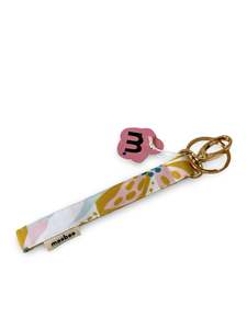 Key Wristlet - Marshmallow Flowers