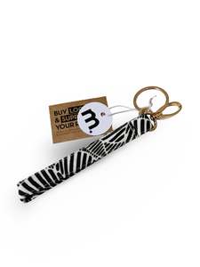 Key Wristlet - Gum Blossom Black