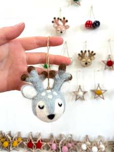 Kids: Reindeer Head Decoration - Ice Blue