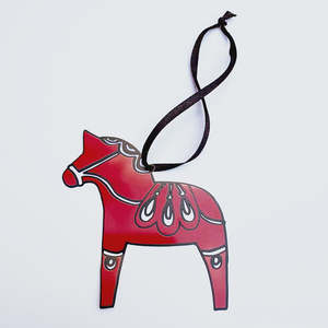 Denz: Dala Horse Christmas Ornament