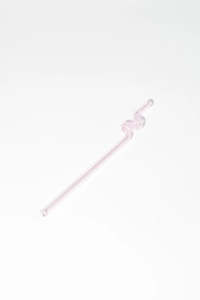 Squiggle Straw - Pink - handmade glass