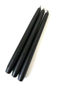National Candles: Black Venetian Tapered Candle - 250mm