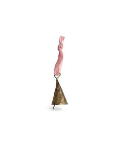 Pink: Brass Bell with Velvet Cord - Pink