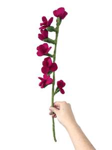 Pink: Flower Stem - NZ Felted Wool - Magenta